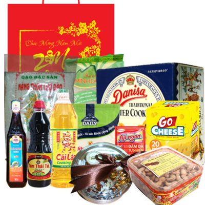 Giỏ quà biếu tặng tết 2016 - Giá Rẻ COMBO 23 ( giá 500 - 700 )