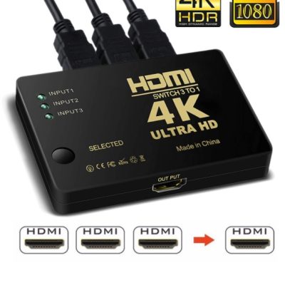 Thiết bị chia HDMI 1080P 4K 3 ngõ vào 1 ngõ ra